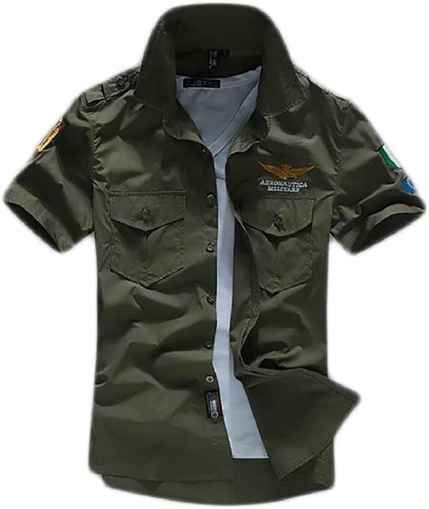 Camisa Estilo Militar Manga Curta .